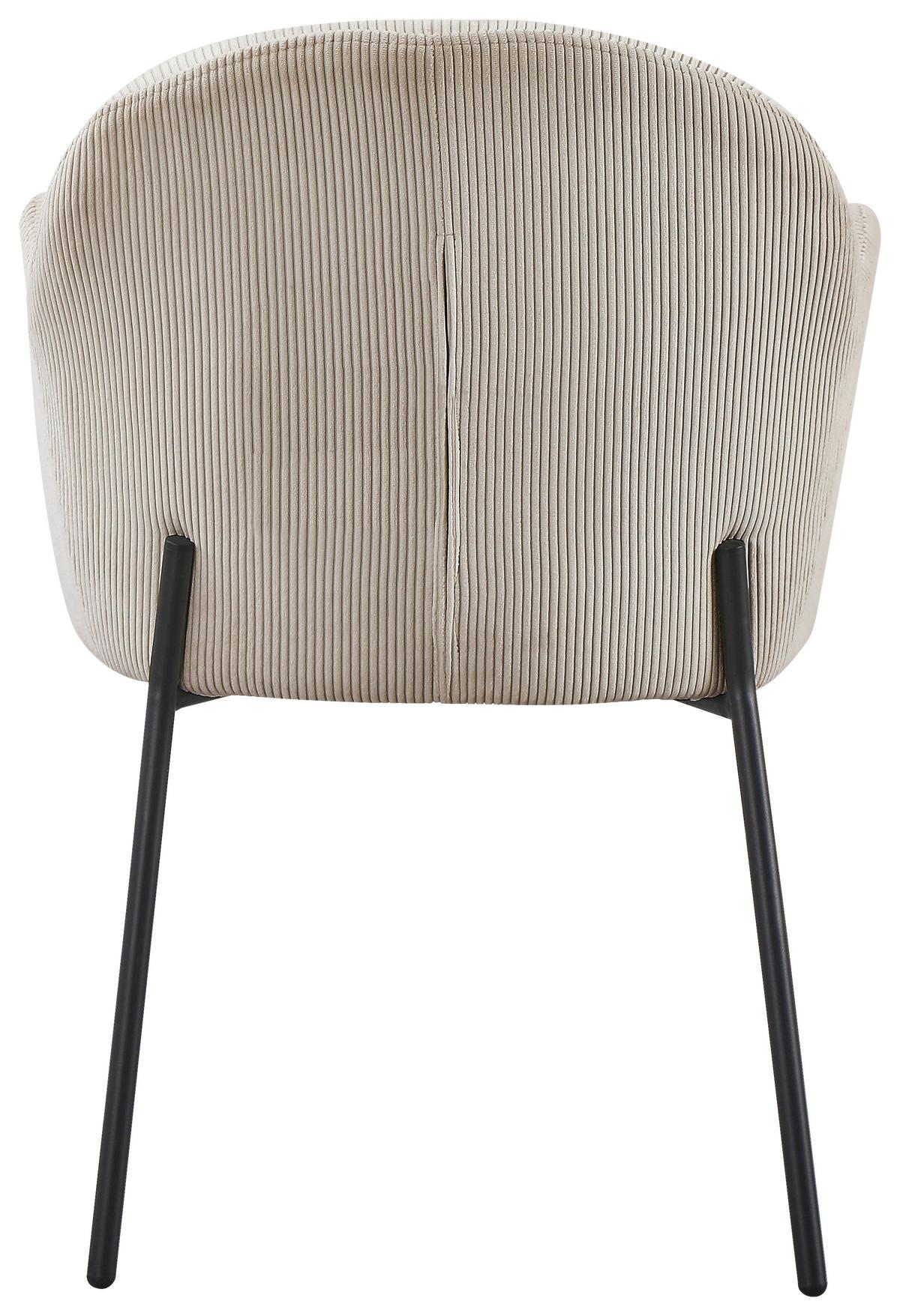 Armlehnstuhl Kala Taupe B: 58 cm - Taupe/Schwarz, MODERN, Textil/Metall (58/82/63cm) - Livetastic