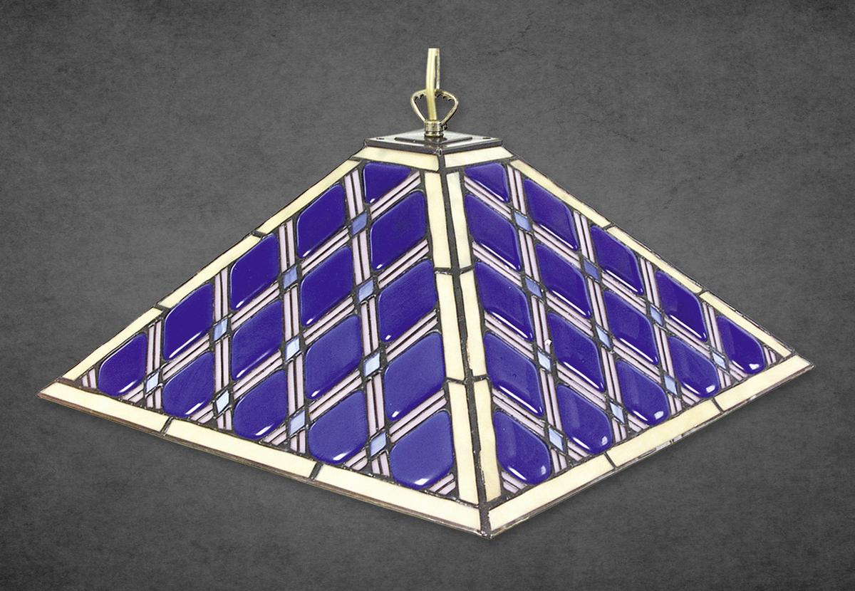 Hängeleuchte Tiifany Pyra H: 111cm 1-Flammig, dimmbar - Blau, Natur, Glas/Metall (40/40/111cm) - Näve