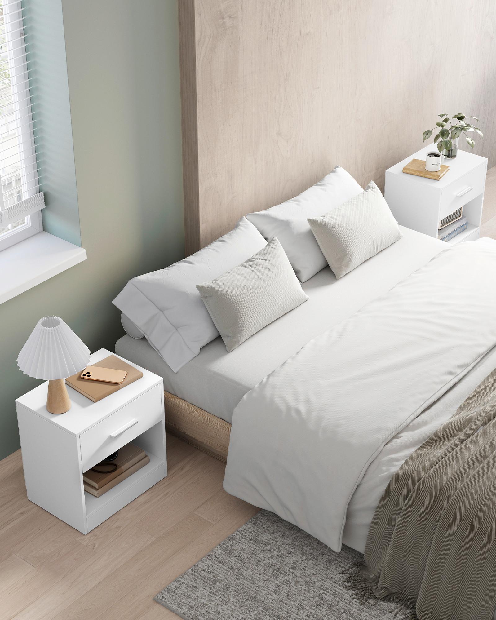 Nachttisch Nightstand - Weiß, MODERN, Holzwerkstoff (39/41/28cm) - MID.YOU