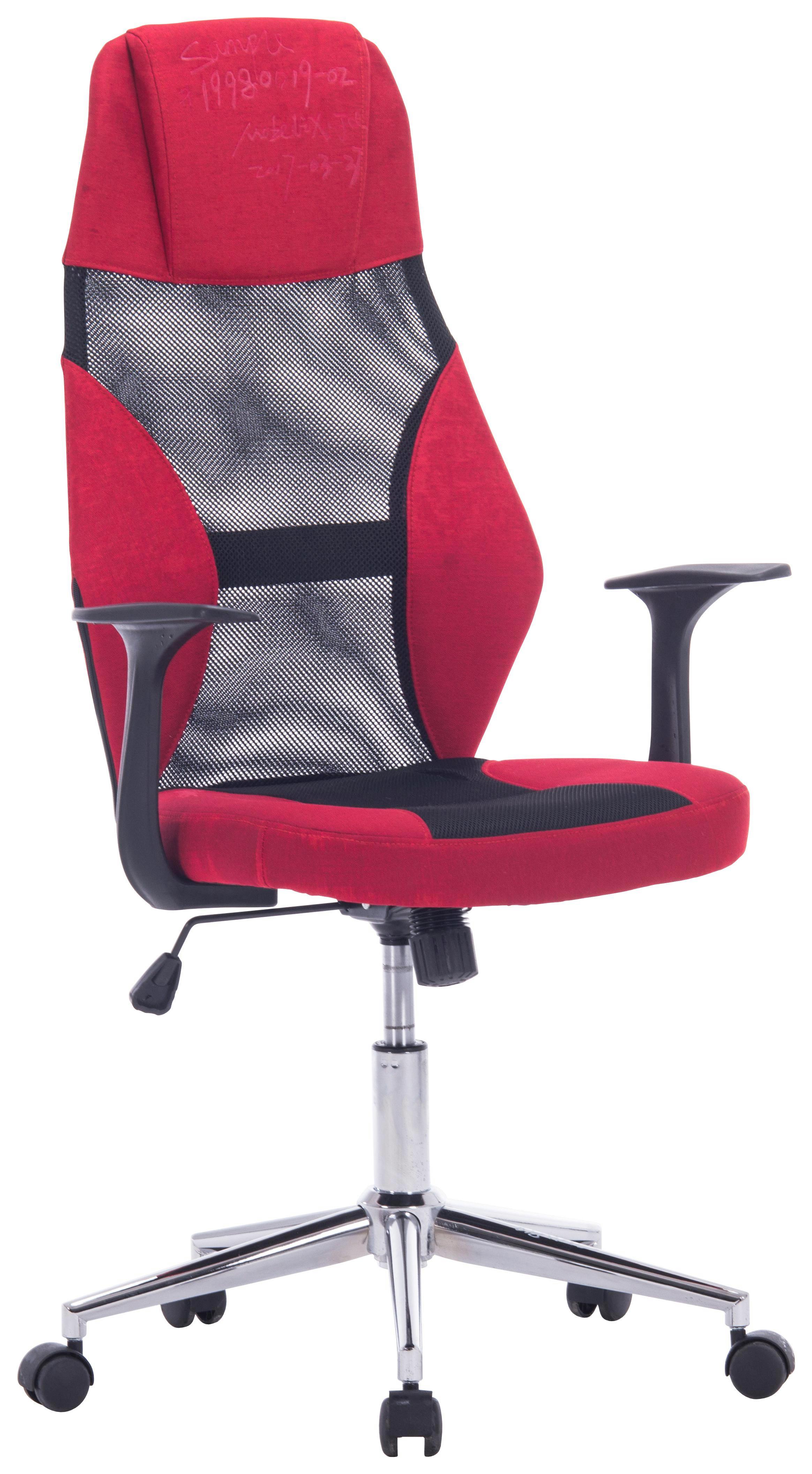 Forgószék Bali - Króm/Piros, modern, Műanyag/Fém (64/111-121/58cm)