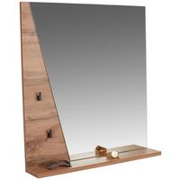 Wandspiegel Venedig 80x84 cm Eiche Dekor mit Ablage - Eichefarben, MODERN, Glas/Holzwerkstoff (80/84/12cm)