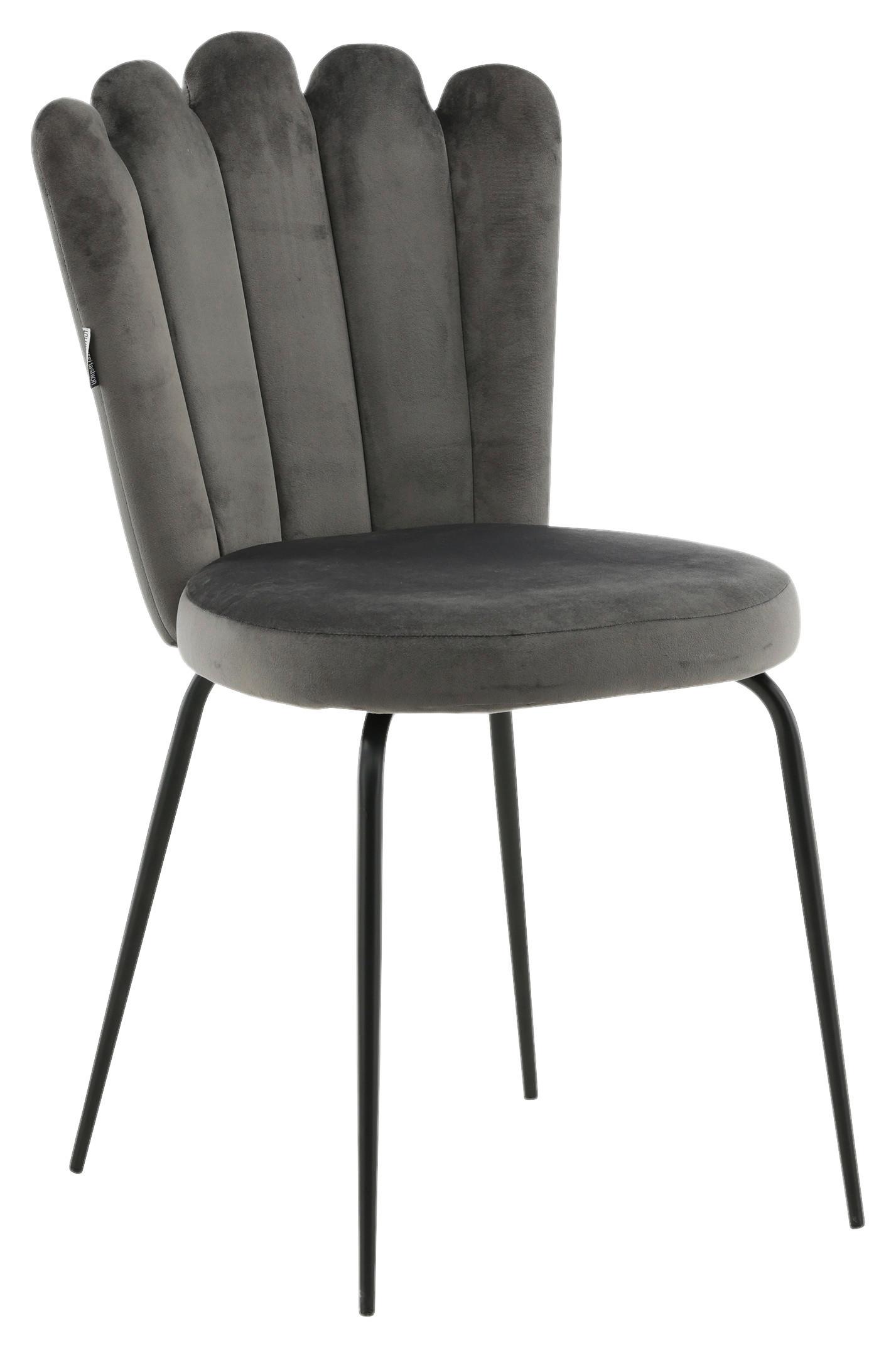Stuhl-Set Limhamn - Schwarz/Grau, Design, Textil/Metall (44.5/82.5/54cm) - Livetastic