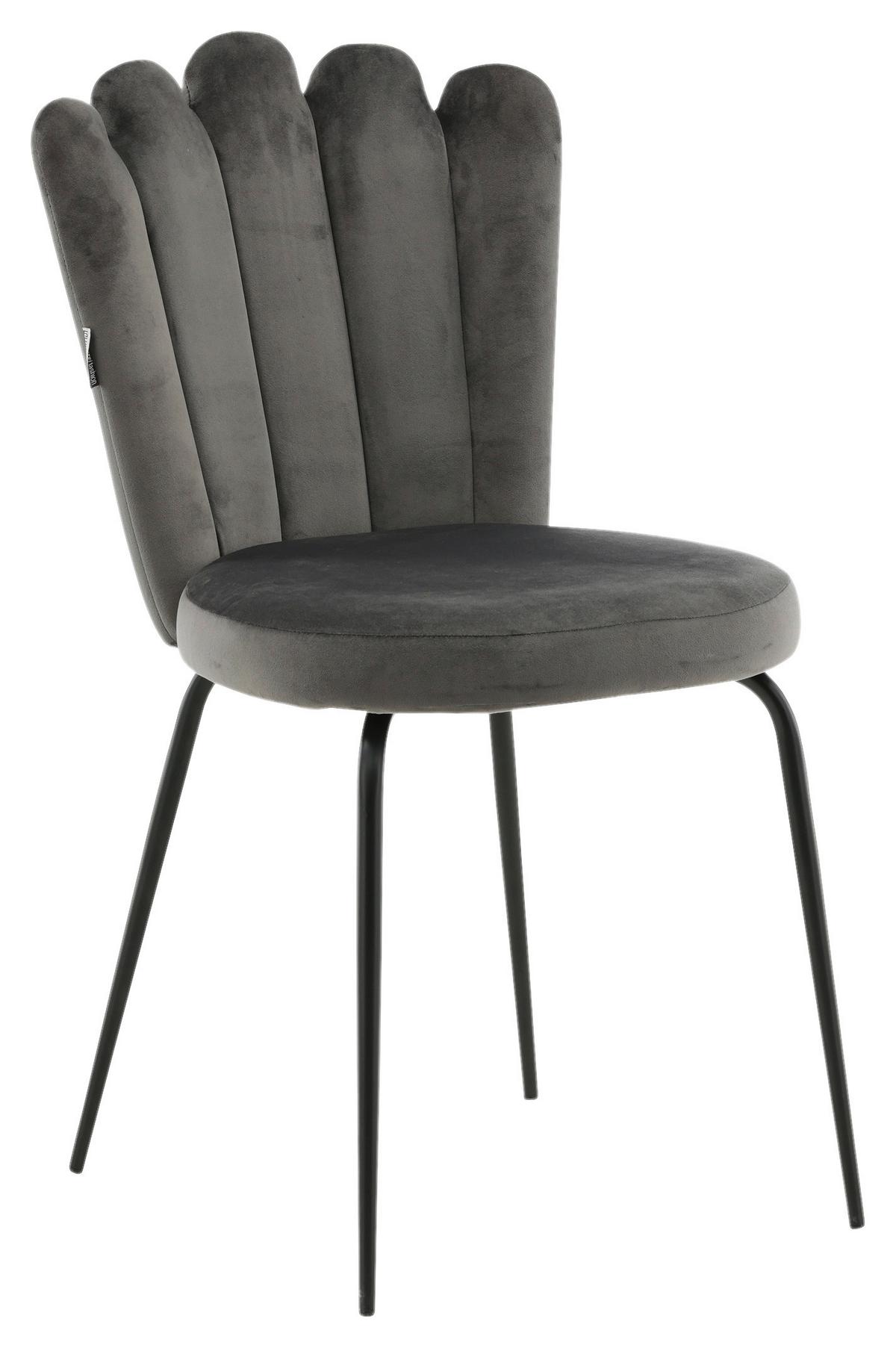 Stuhl-Set Limhamn - Schwarz/Grau, Design, Textil/Metall (44.5/82.5/54cm) - Livetastic