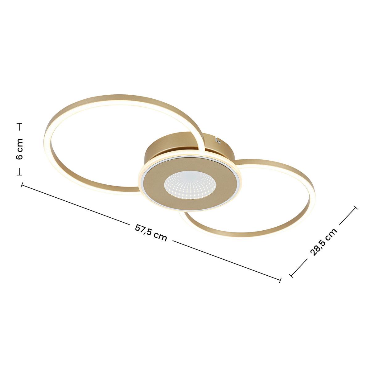 STROPNÍ LED SVÍTIDLO ALEXANDER - cappuccino/barvy chromu, Moderní, kov/plast (57,5/28,5/6cm) - Mömax