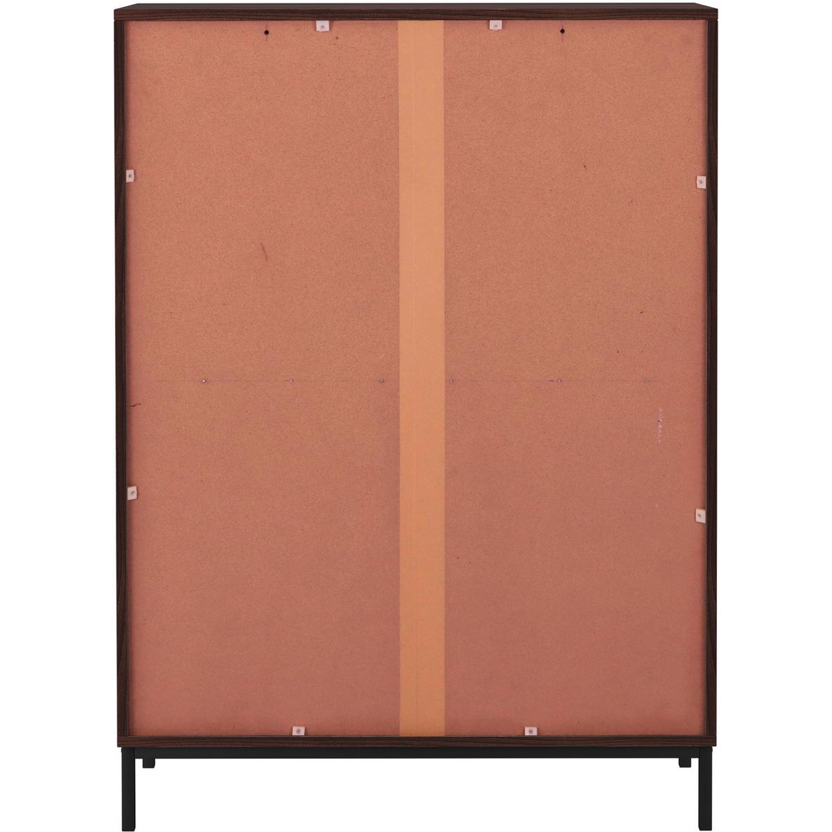 Highboard Celine Braun B: 80 Cm - Schwarz/Braun, Design, Holzwerkstoff (80/110/35cm) - MID.YOU