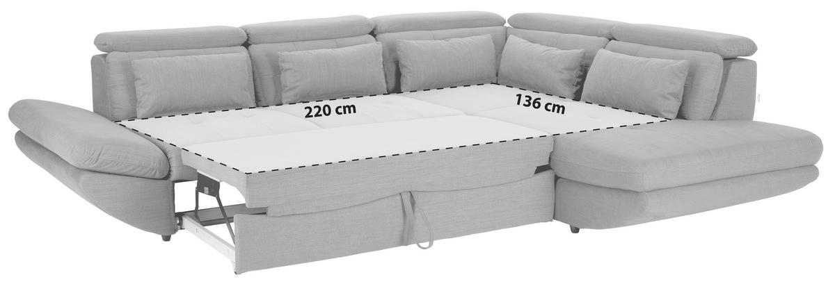 Wohnlandschaft Park Mit Schlaffunktion Currygelb - Currygelb/Schwarz, MODERN, Textil (311/233cm) - Luca Bessoni