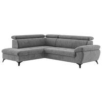 Ecksofa mit Bettkasten Hudson Grau 207x265cm - Dunkelgrau/Schwarz, Textil (207/265cm) - MID.YOU
