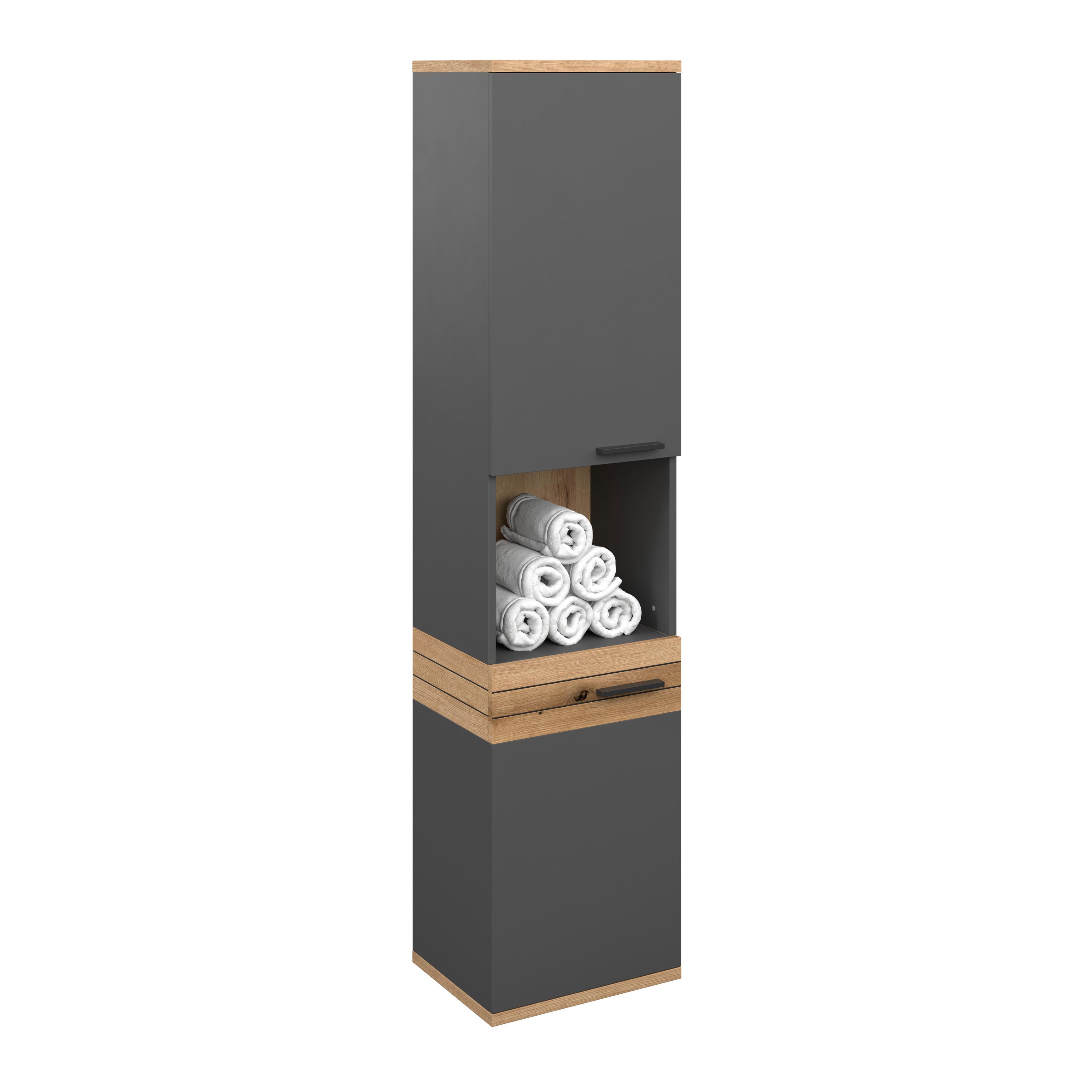 Badezimmer Hochschrank Cotia Cotls 40x170 cm Anthrazit