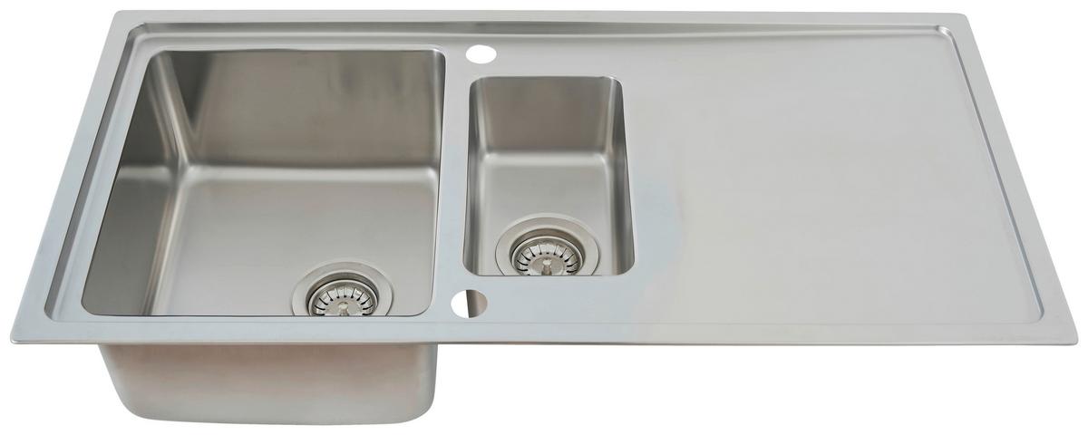 Spüle Respekta Ohio Kunststein Bxt: 66x50 Cm - Edelstahlfarben, Trend, Metall (100/20,3/50cm) - Respekta