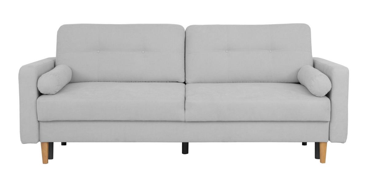 Schlafsofa Noret, Hellgrau B: 222 Cm - Buchefarben/Hellgrau, Design, Textil (222/93/99cm) - MID.YOU