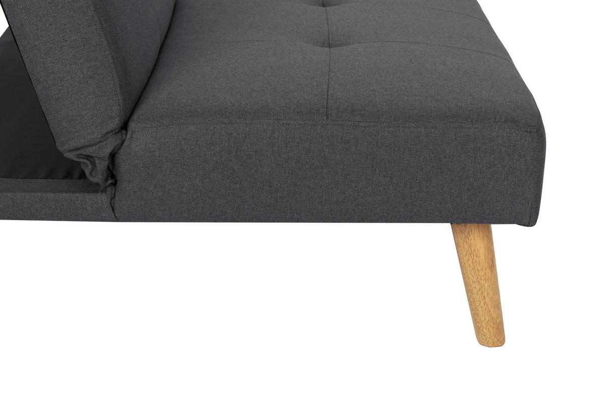 Schlafsofa Dunkelgrau Volos 178x88 cm - Dunkelgrau/Naturfarben, Basics, Textil (178/76/88cm) - MID.YOU
