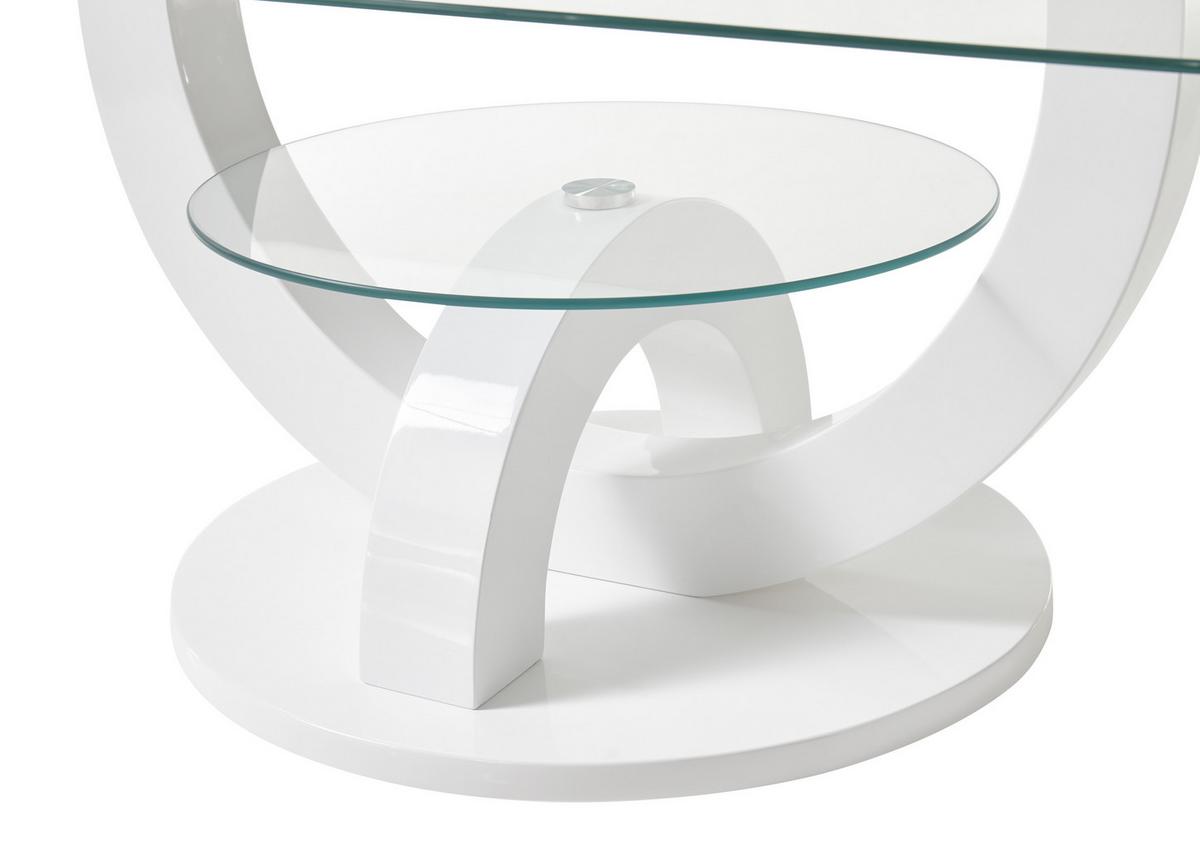 COUCHTISCH Boston Weiß L: 110cm - Weiß, Design, Glas/Holzwerkstoff (110/60/40cm) - Livetastic