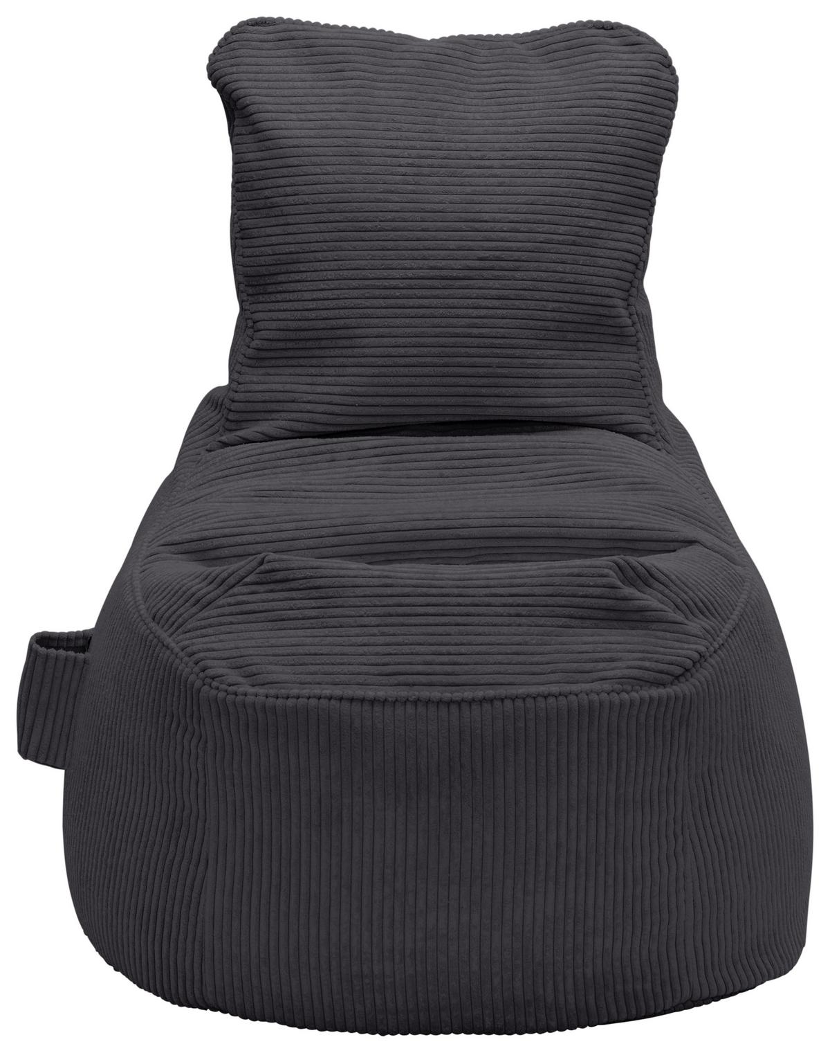 Sedací vak CORTONA CORD, antracitový manšestr - antracitová, Moderní, textil (85/100/85cm) - Mömax