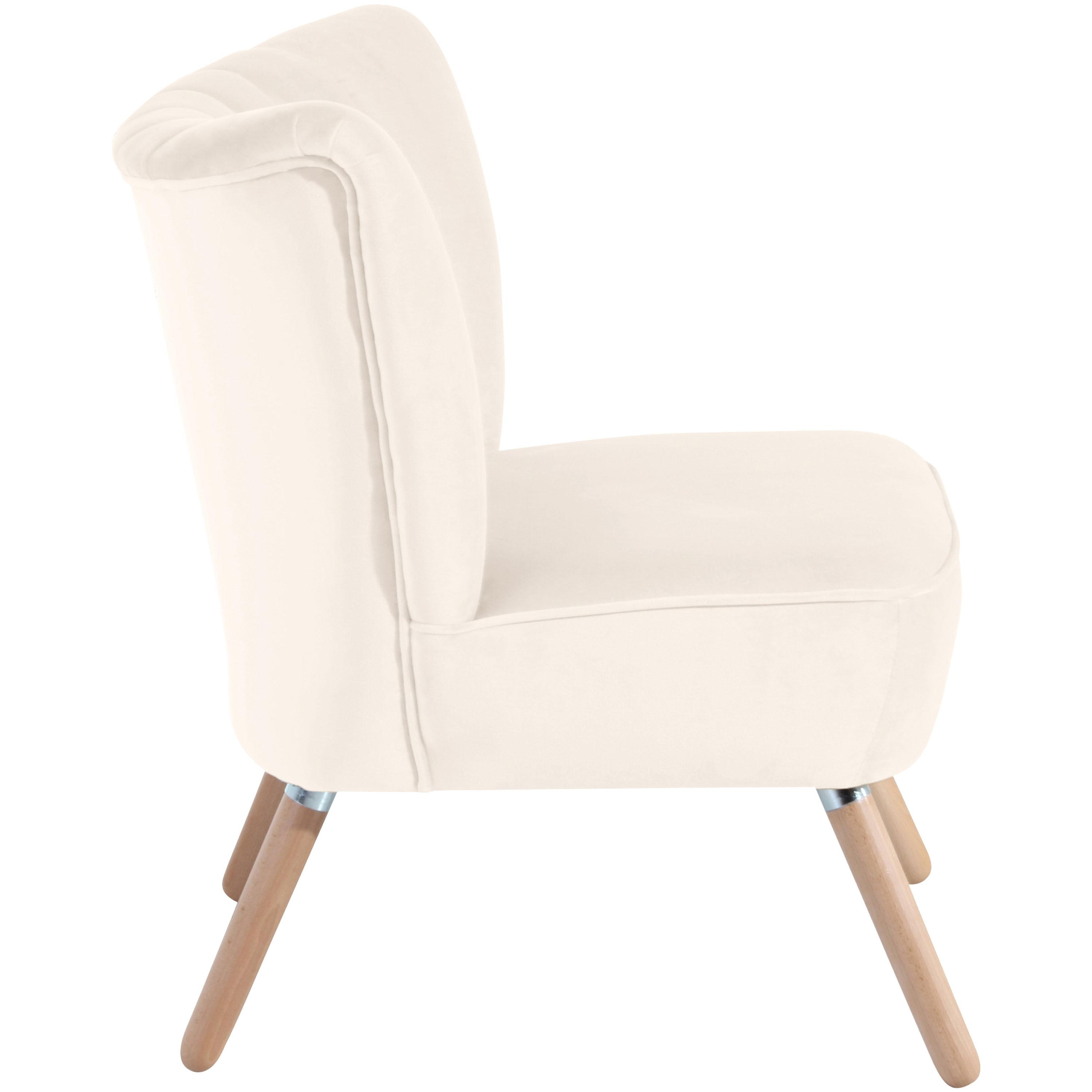 Polsterstuhl Alessandro Creme, Holz-Beine - Buchefarben/Creme, Design, Textil (70/80/66cm) - Max Winzer