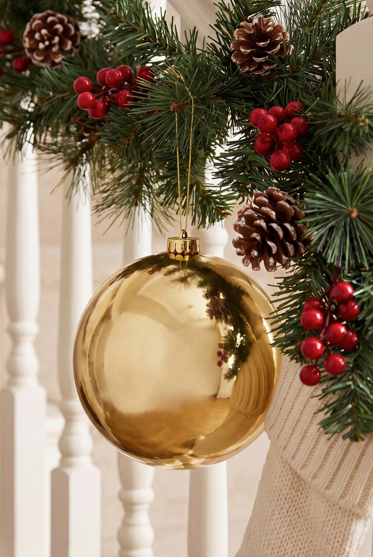 CHRISTBAUMKUGEL Daisy, Goldfarben - Goldfarben, KONVENTIONELL, Kunststoff (15cm) - Luca Bessoni