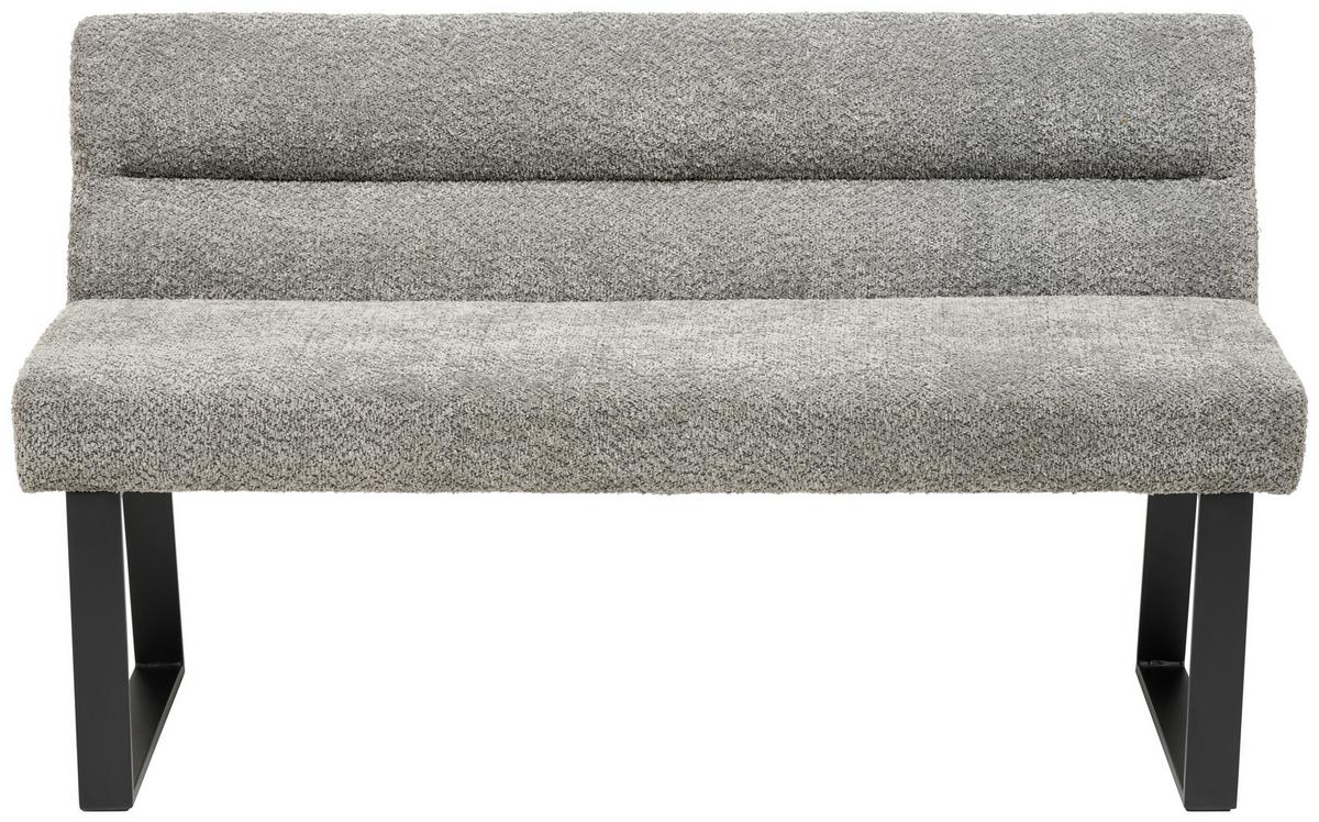 Sitzbank Kea Mit Lehne Grau, B: 140 Cm - Schwarz/Grau, KONVENTIONELL, Textil/Metall (140/83/61cm) - MID.YOU