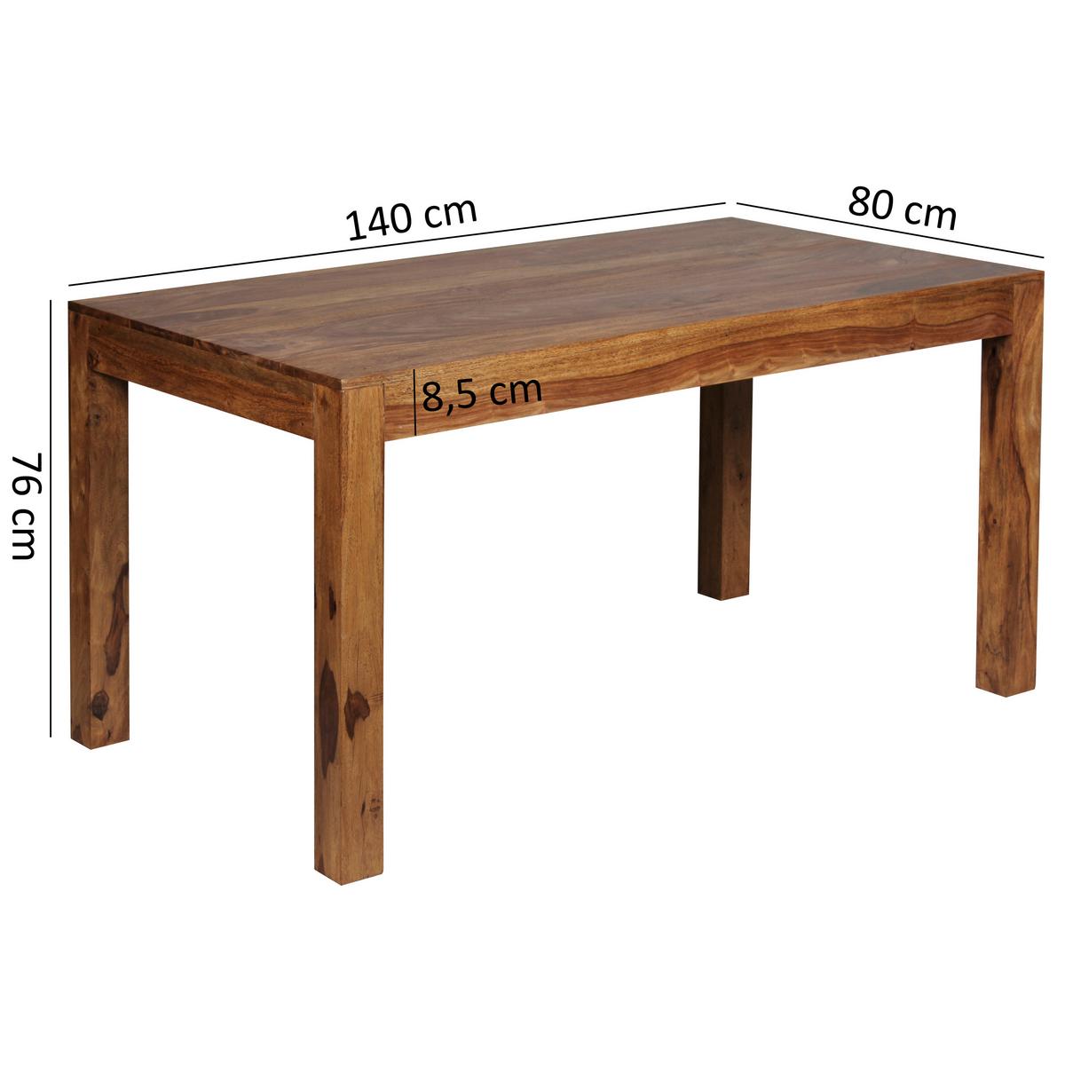 Esstisch Wl1.320 - Sheeshamfarben, Design, Holz (140/80/76cm) - MID.YOU