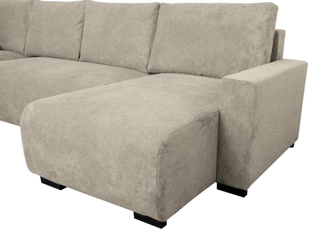 Wohnlandschaft Veronice Taupe B: 313 cm - Taupe/Blau, Trend, Textil (171/313/141cm)