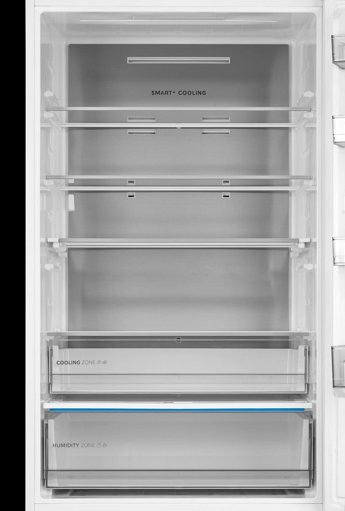 Kühl-Gefrier-Kombination Mdre554fgd01 - Weiß, Basics, Glas/Metall (69/194/55cm) - Midea