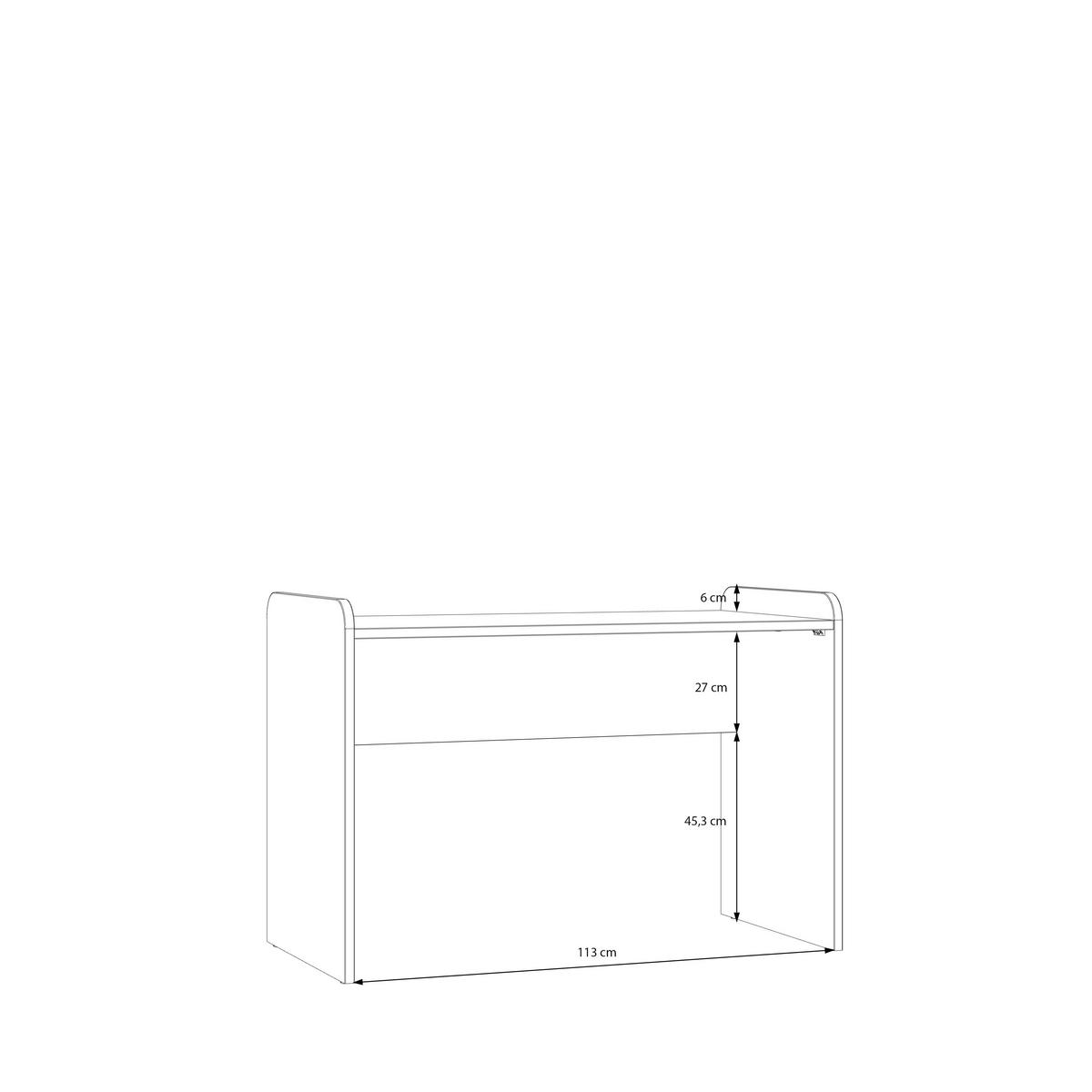 DETSKÝ PÍSACÍ STÔL HOA - farba duba, Modern, kompozitné drevo (117,4/81/60cm)