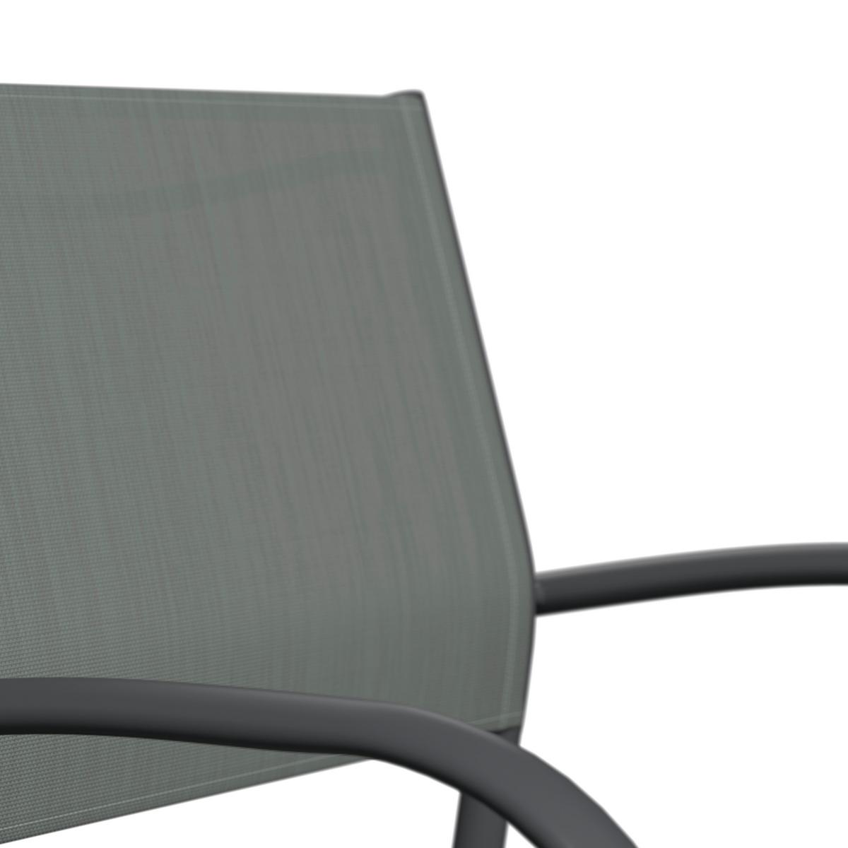 Gartensessel Paris - Anthrazit/Weiß, MODERN, Textil/Metall (57/85/57cm) - Beldano