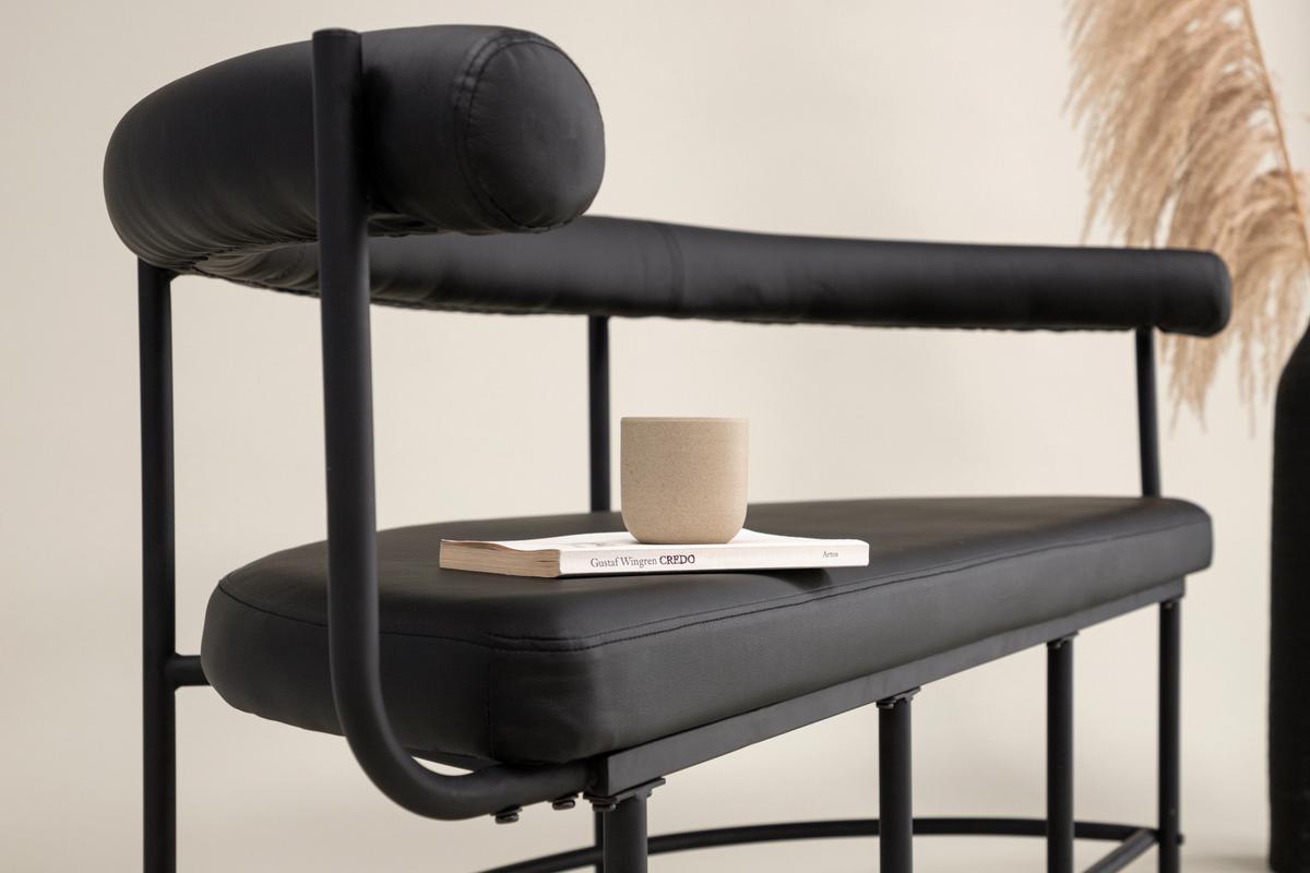 Sitzbank Stallhagen - Schwarz, Design, Textil/Metall (165/75/51cm) - Livetastic