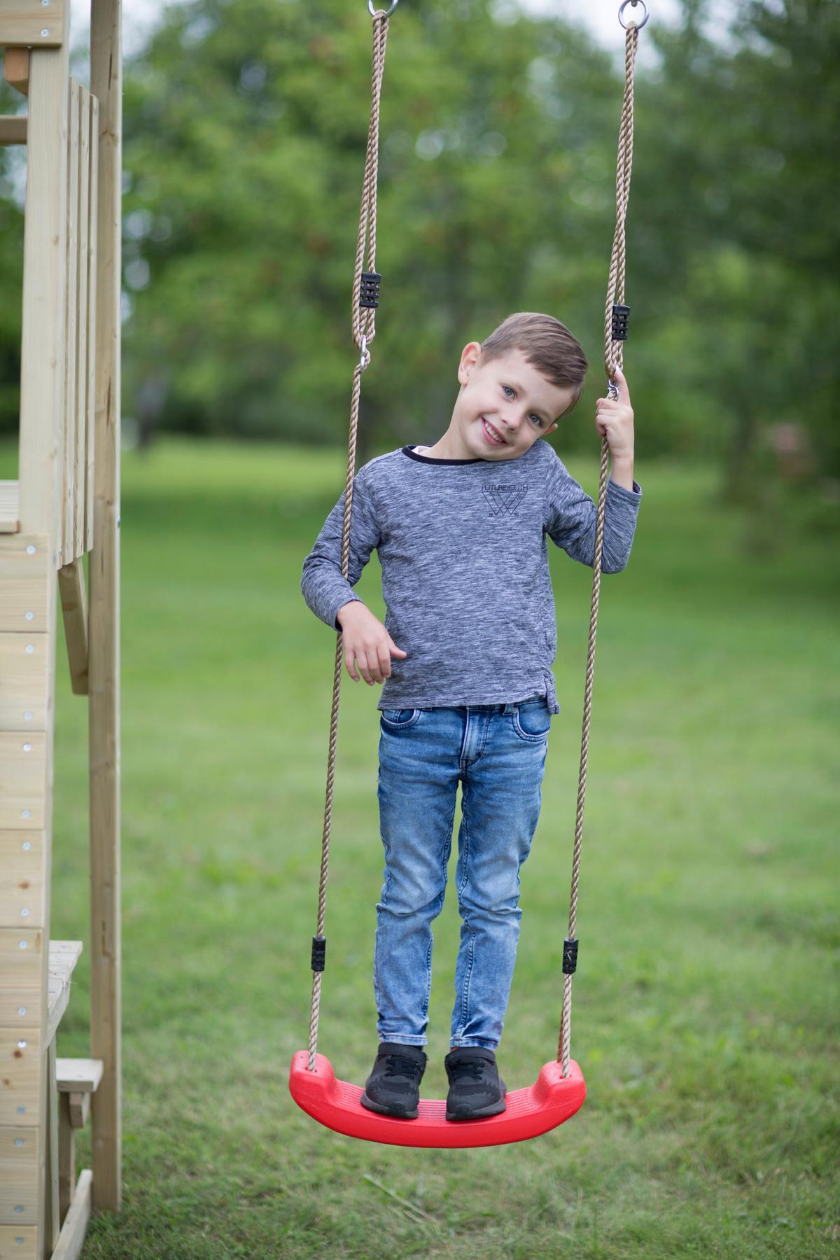 Spielturm Pelikan Gelb/naturfarben, B: 270 Cm - Gelb/Naturfarben, KONVENTIONELL, Holz (270/270/280cm)