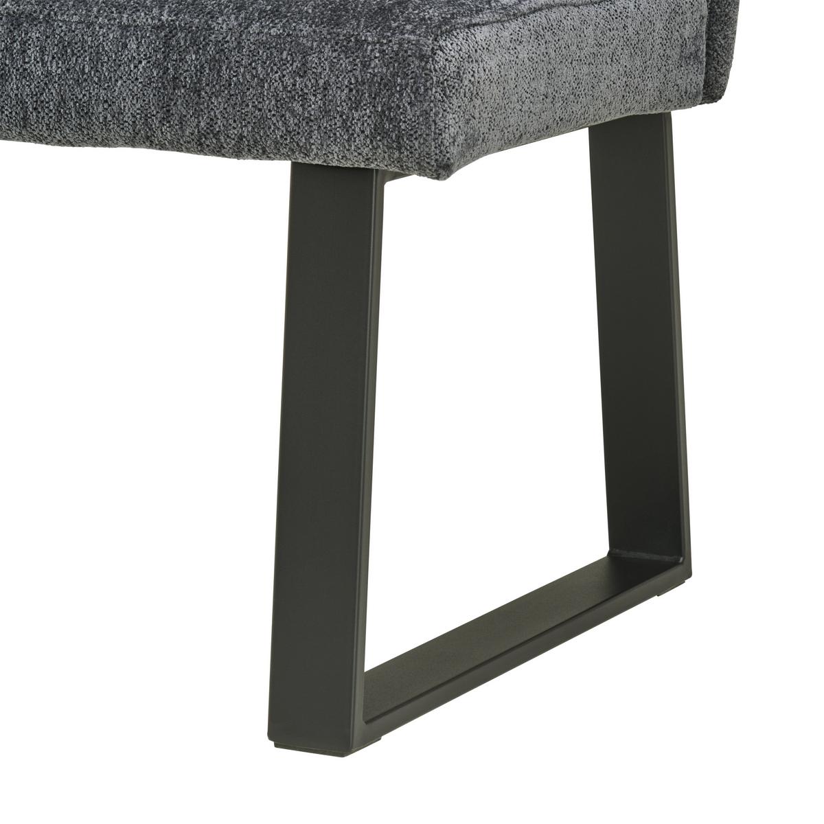 Sitzbank Rico Dunkelgrau, B: 140 cm - Dunkelgrau/Schwarz, LIFESTYLE, Textil/Metall (140/82/44cm) - MID.YOU