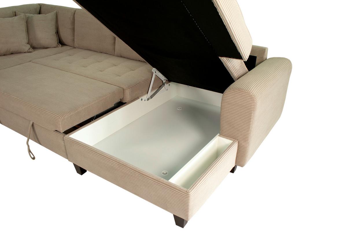 Wohnlandschaft Moritz Graubraun U-Form:178x324x155cm - Graubraun, Trend, Textil (178/324/155cm)