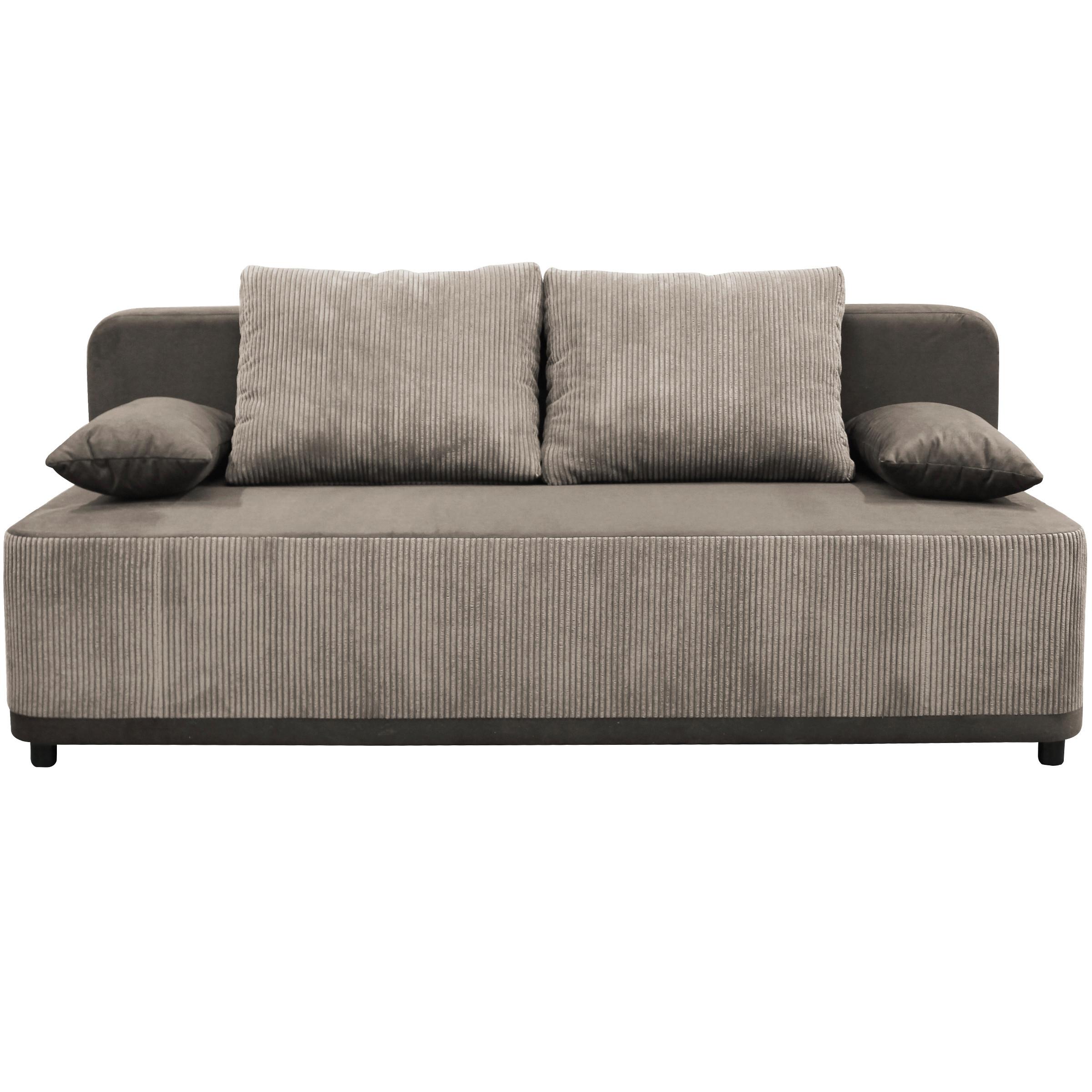 Schlafsofa Stella Braun B: 197 cm - Schwarz/Braun, Design, Textil (197/90/83cm) - MID.YOU