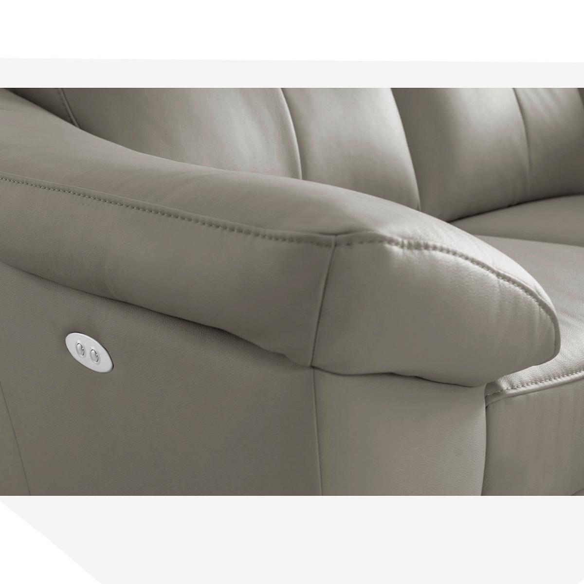 Ecksofa Luna Teilleder Schlammfarben 242x194 - Chromfarben/Schlammfarben, Design, Leder/Textil (242/194cm) - Livetastic