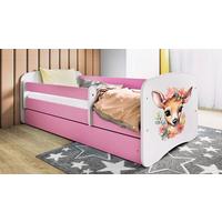 Kinder-/Juniorbett Babydreams Inkl. Matratze 80x160 - Pink/Birkefarben, MODERN, Holz/Holzwerkstoff (80/160cm) - MID.YOU