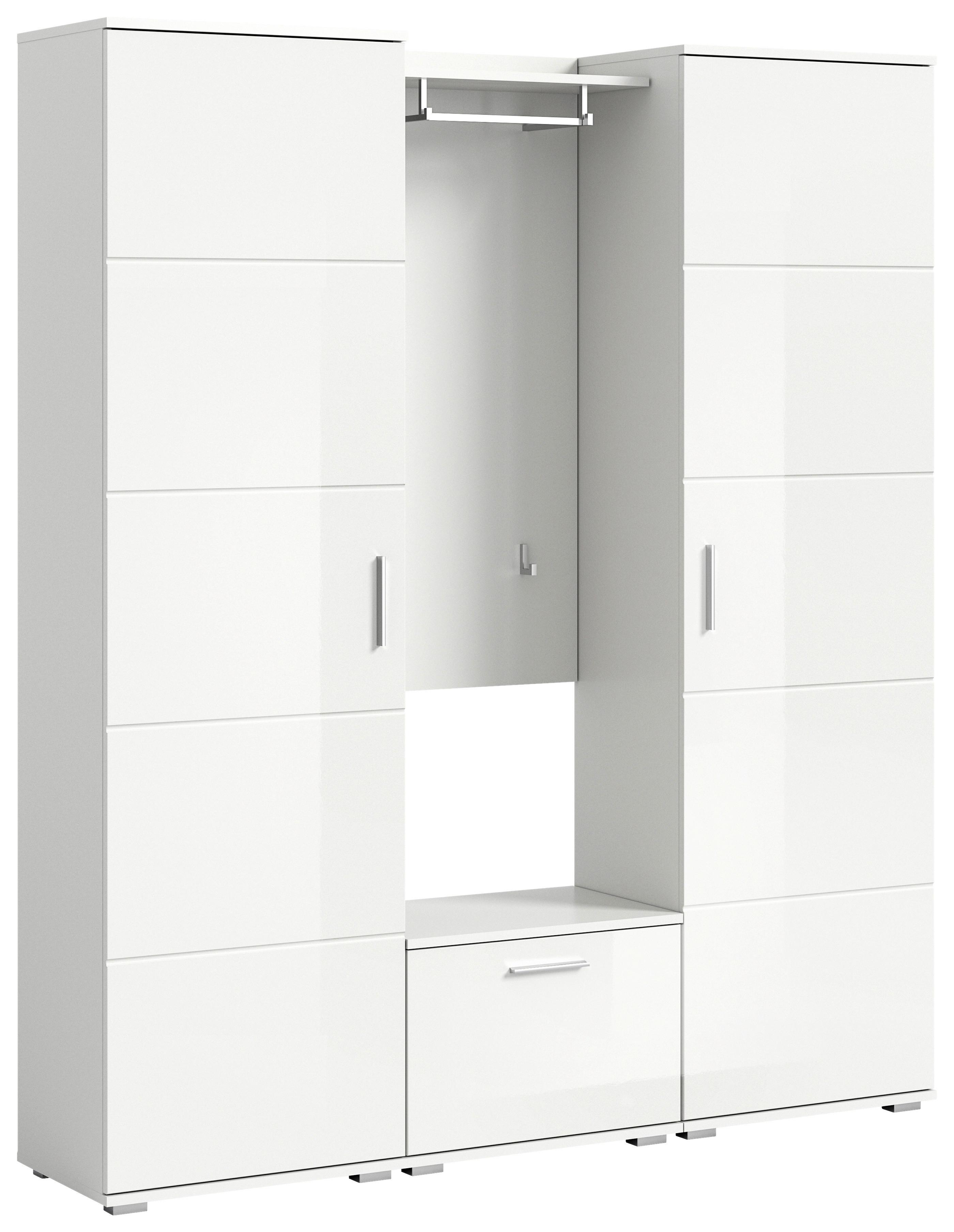 Garderobe Prego 4- Teilig Weiß inkl. Zubehör, B: 165 cm