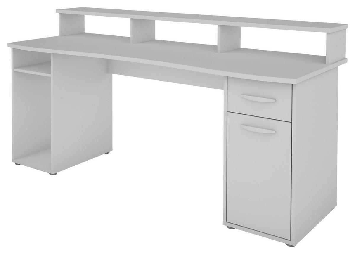 Schreibtisch Mit Stauraum B 180 H 77 Cm Fantastic, Weiß - Weiß, MODERN, Holzwerkstoff (180/65/93cm) - MID.YOU