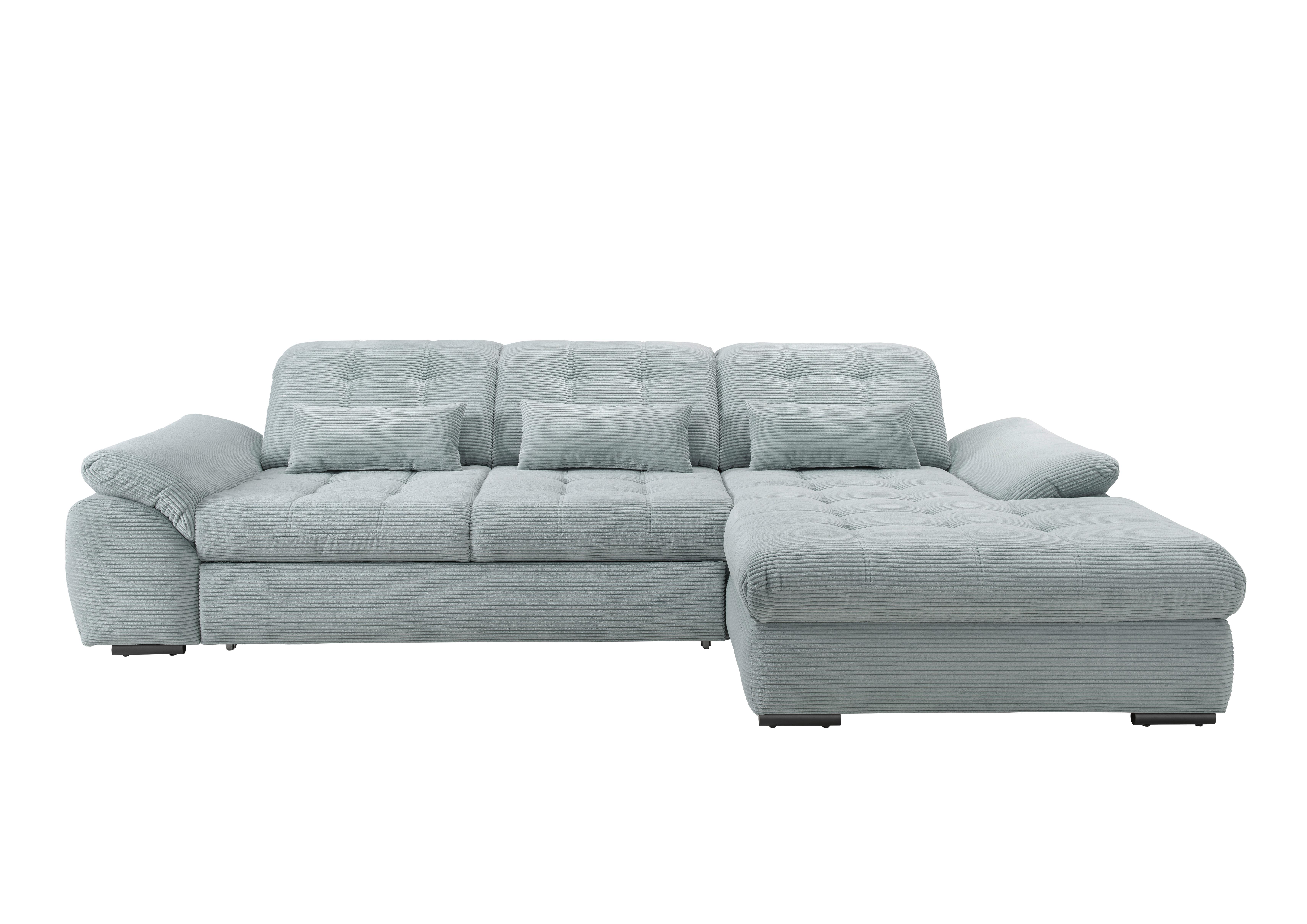 Ecksofa mit Bettkasten Rigatti Hellblau S: 314x184 cm - Schwarz/Hellblau, MODERN, Textil (314/184cm) - Livetastic