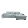 Ecksofa mit Bettkasten Rigatti Hellblau S: 314x184 cm - Schwarz/Hellblau, MODERN, Textil (314/184cm) - Livetastic