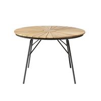 Gartentisch Ellen Teakholz ⌀ 110 cm - Anthrazit/Teakfarben, KONVENTIONELL, Holz/Metall (110/110/74cm) - Gardenson