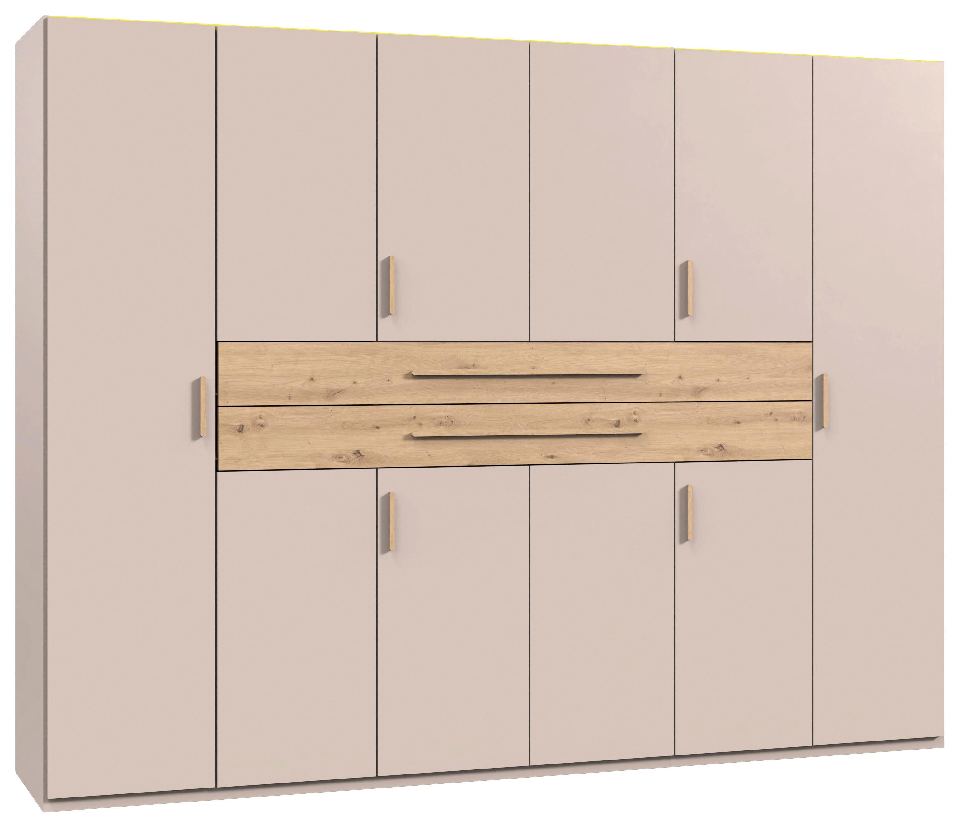 Šatníková skriňa LUMIO, šírka 270 cm - kašmírová/dub artisan, Konventionell, kompozitné drevo (270/208/58cm) - Modern Living