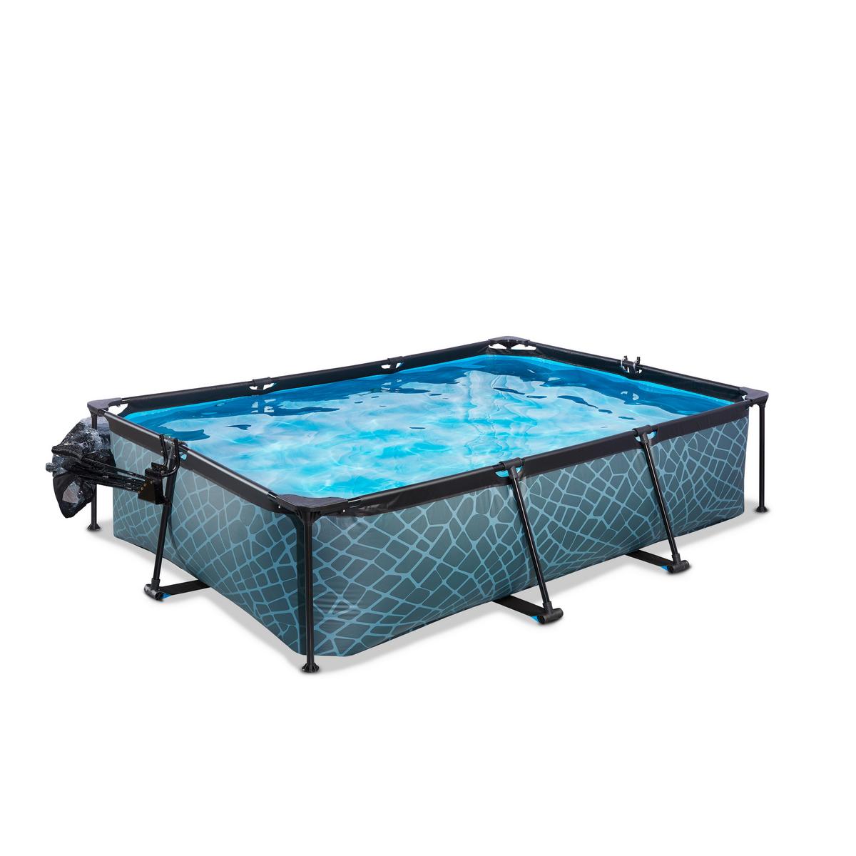 Pool-set Exit Stone Pool - Blau, KONVENTIONELL, Kunststoff (300/200/65cm) - EXIT Toys