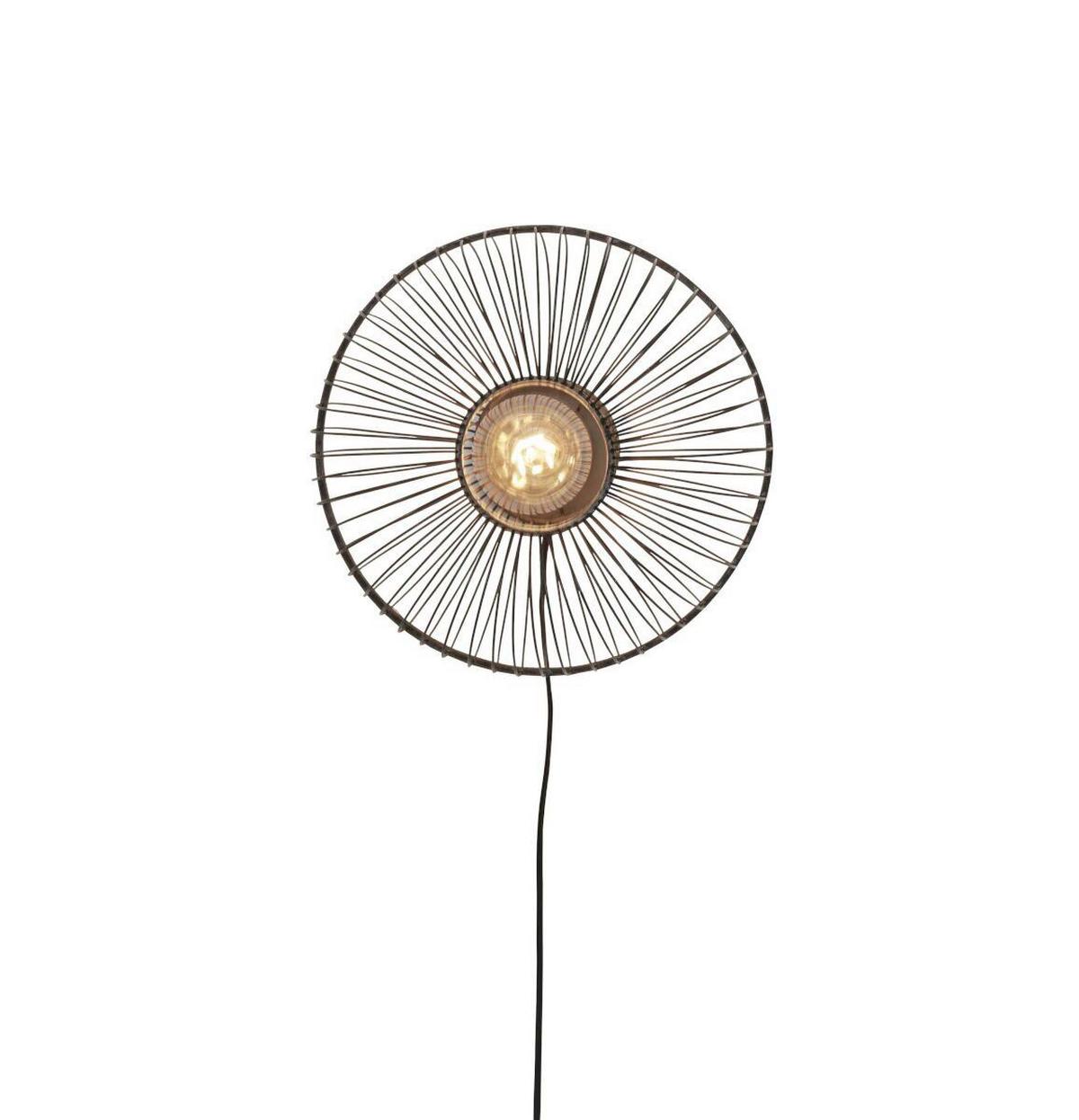 Wandleuchte Hokkaido/w25/b - Schwarz, Trend (38/25/38cm) - Good & Mojo