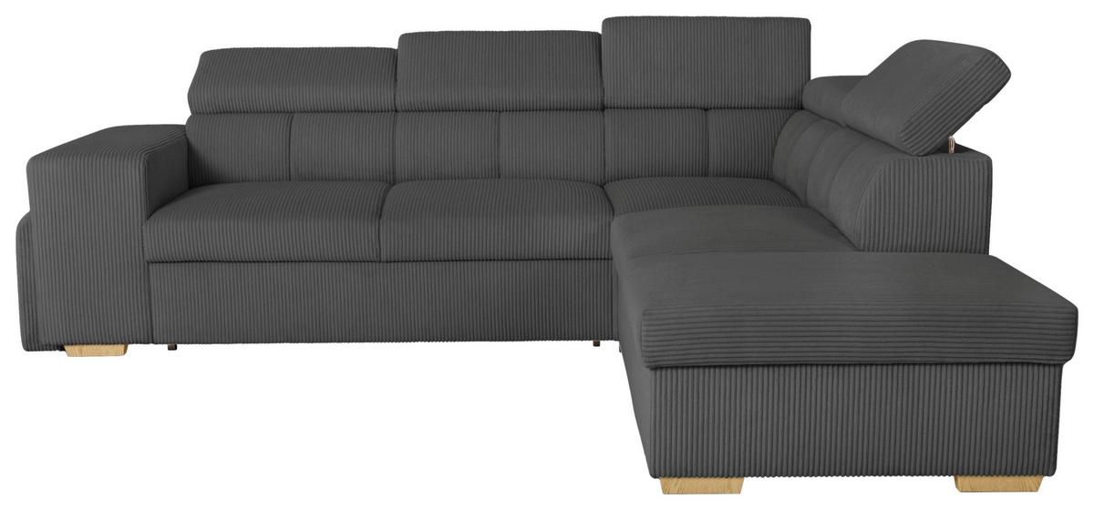 Ecksofa Sirius L anthrazit, 267x218cm - Eichefarben/Anthrazit, KONVENTIONELL, Holz/Holzwerkstoff (267/218cm)