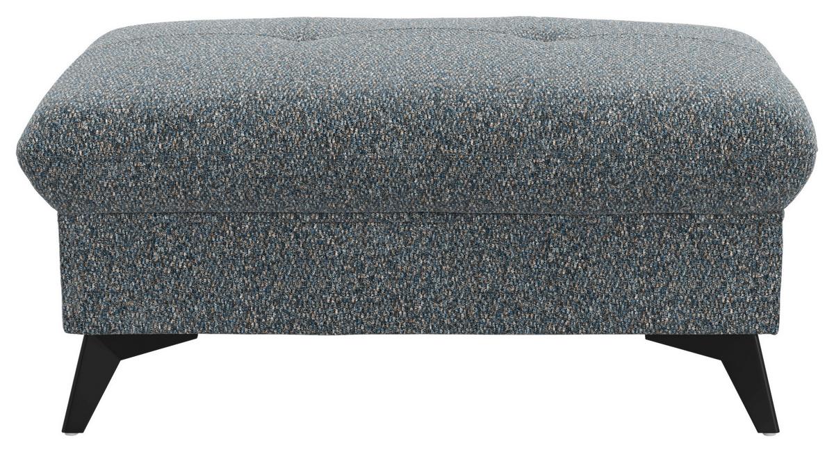 Hocker Hudson Chenille grau, B: 102cm - Schwarz/Grau, KONVENTIONELL, Textil (102/45/65cm) - Sembella