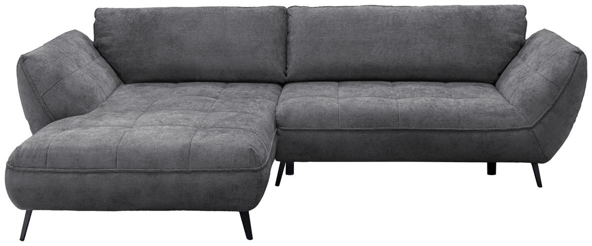 Ecksofa Samoa Anthrazit S: 187x282 cm - Anthrazit/Schwarz, Design, Textil (187/282cm) - Livetastic