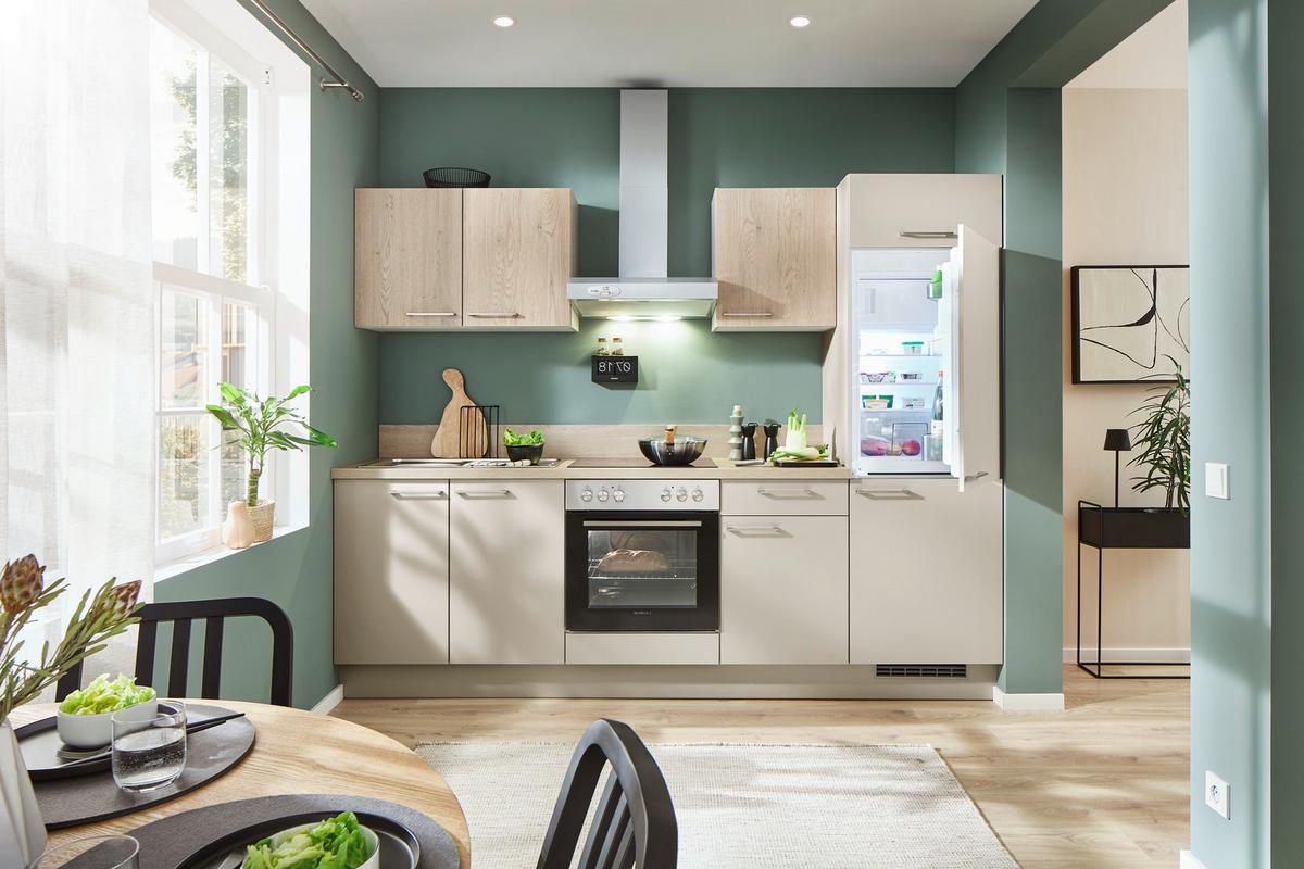 Küchenblock Pn80/pn100 - Kaschmir/Eichefarben, MODERN, Holzwerkstoff (260cm) - Pino