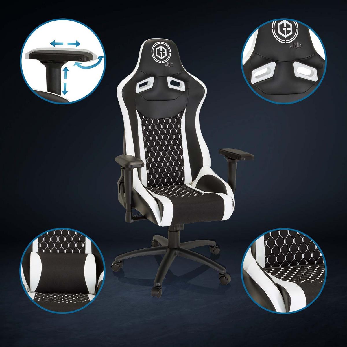 Gamingstuhl Gamebreaker Sx 04 Schwarz/Weiß - Schwarz/Weiß, MODERN, Kunststoff/Textil (74/137/66cm) - MID.YOU