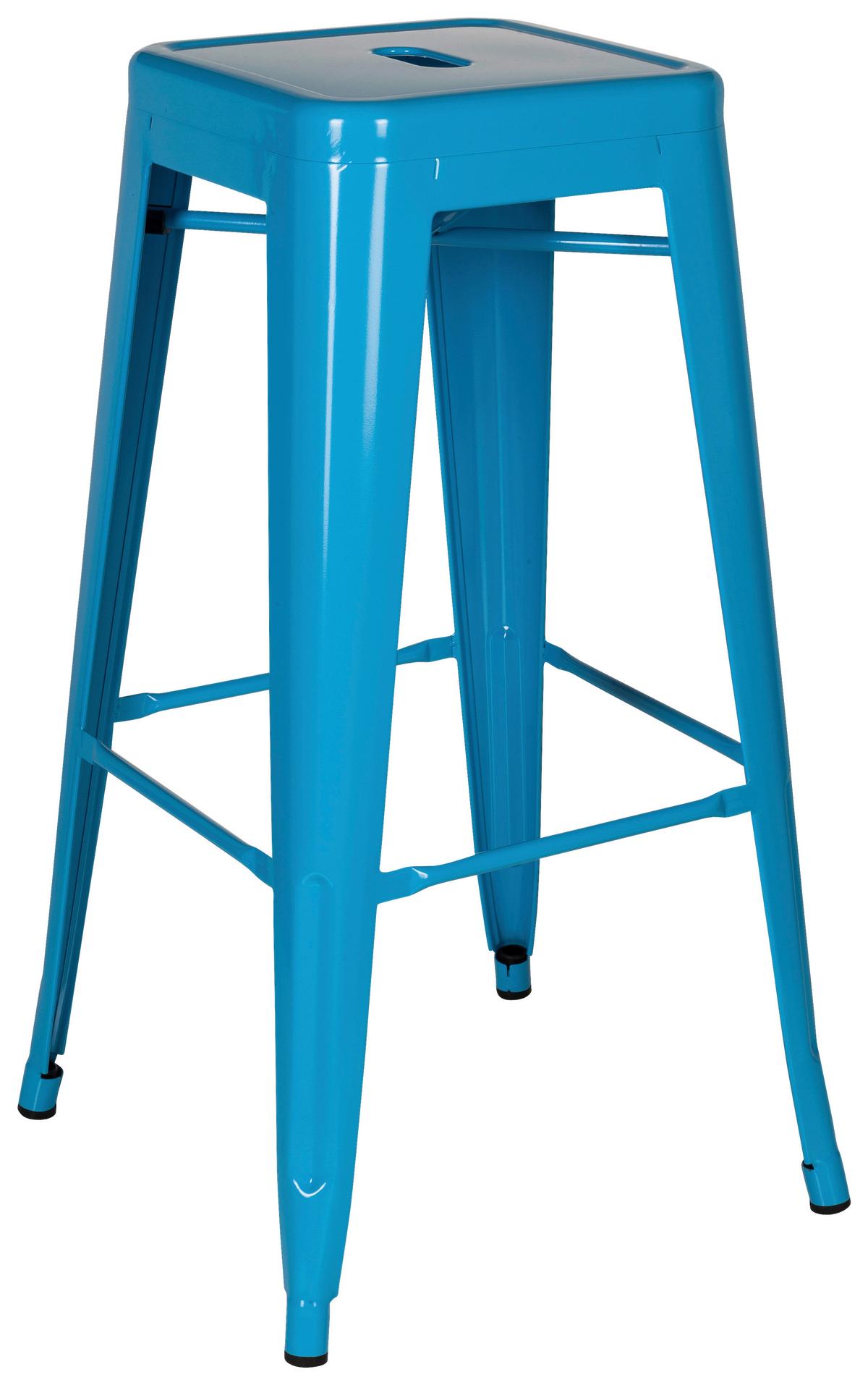Barhocker Vantaggio High stapelbar Hellblau bis 150 kg - Hellblau, Basics, Metall (44/77/44cm) - MID.YOU