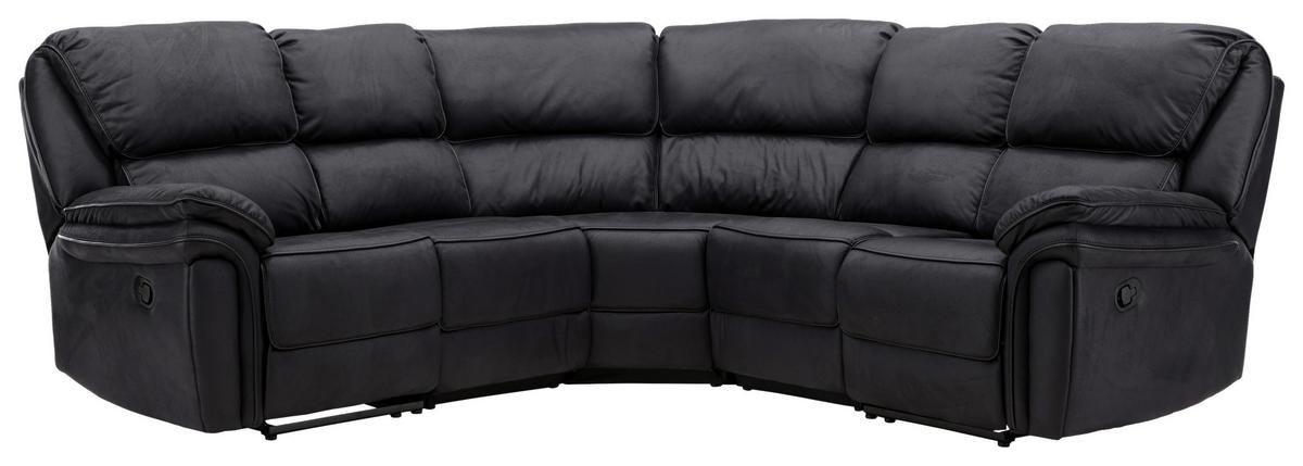 Ecksofa Saranda - Schwarz, Design, Textil (338/338cm) - Livetastic