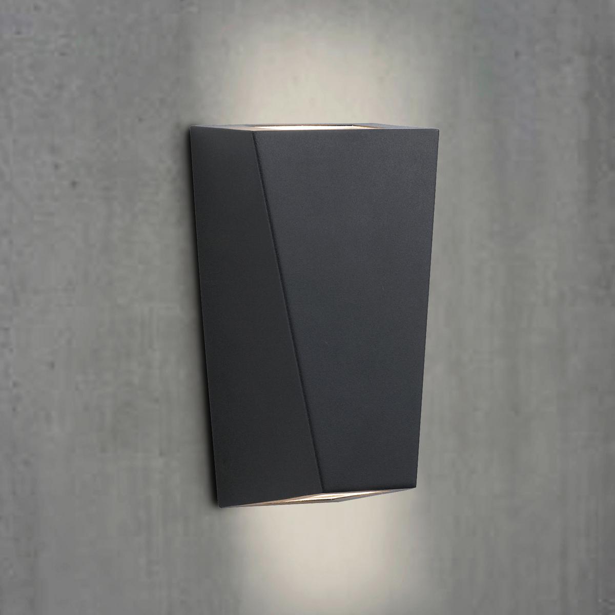 LED-Außenleuchte 5600-2bk-Led - Schwarz, Basics, Glas/Metall (12/22cm)
