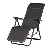 RELAXLIEGE LUGANO – RELAXLIEGE - Anthrazit/Schwarz, Basics, Textil/Metall (65/114/85cm) - Gardenson