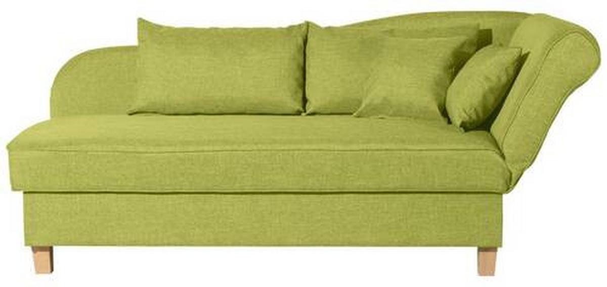 Recamiere Selma Hellgrün Re. Mit Bettkasten+schlaffunktion - Buchefarben/Hellgrün, Design, Textil (190/88/82cm) - Max Winzer